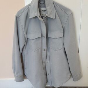 Abercrombie & Fitch Light Gray Shirt Jacket